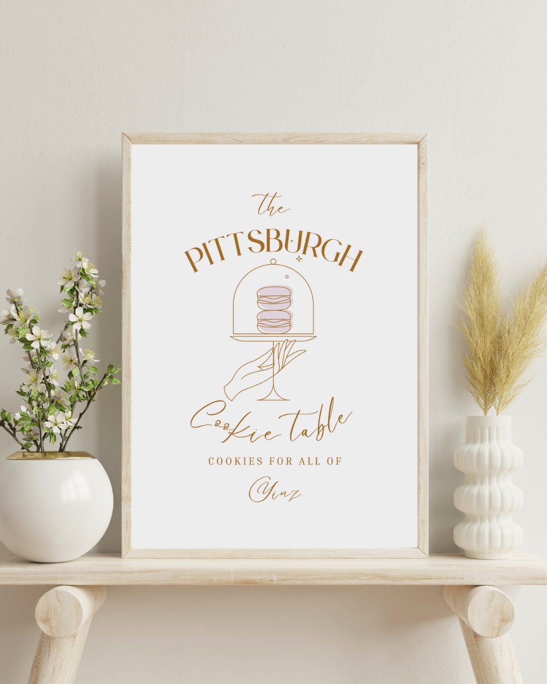 Pittsburgh Pink & Gold Cookie Table Printable Sign — Jenna